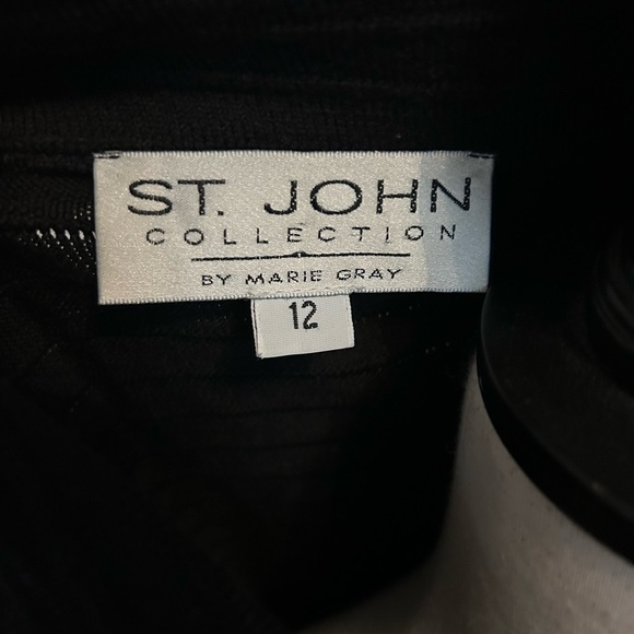 Vintage St. John Collection by Marie Gray Zip Lady Jacket in Black Women’s Sz 12 - Picture 6 of 7